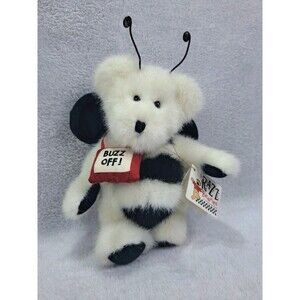VTG Plush Boyds Bear Buzz Off Razz Bearies U. B. Gone White Black Wings Toy